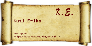 Kuti Erika névjegykártya